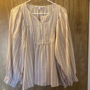 Elizabeth and James Cream and Red Striped Blouse